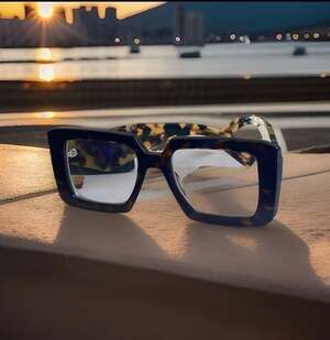 Prada SPR 23Y Heritage Square Tortoise Shell Sunglasses